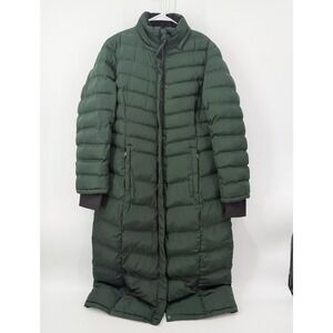 ELORA Full Length Puffer Coat Green 47" Women's Size Medium Heavyweight  Winter